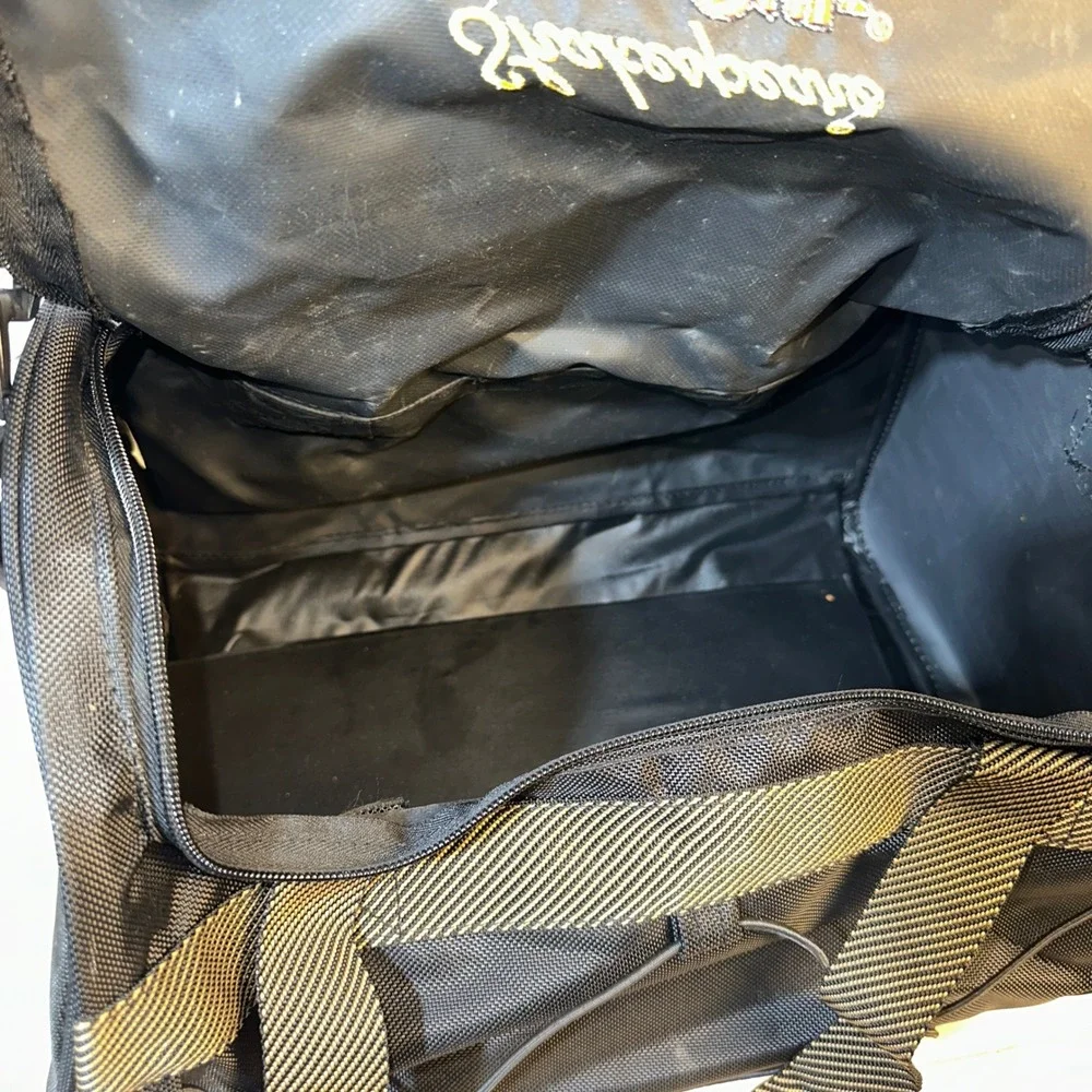 Shakespeare Ugly Stik Fishing Tackle Bag Black‎ Gold Nylon Shoulder Strap Bungee